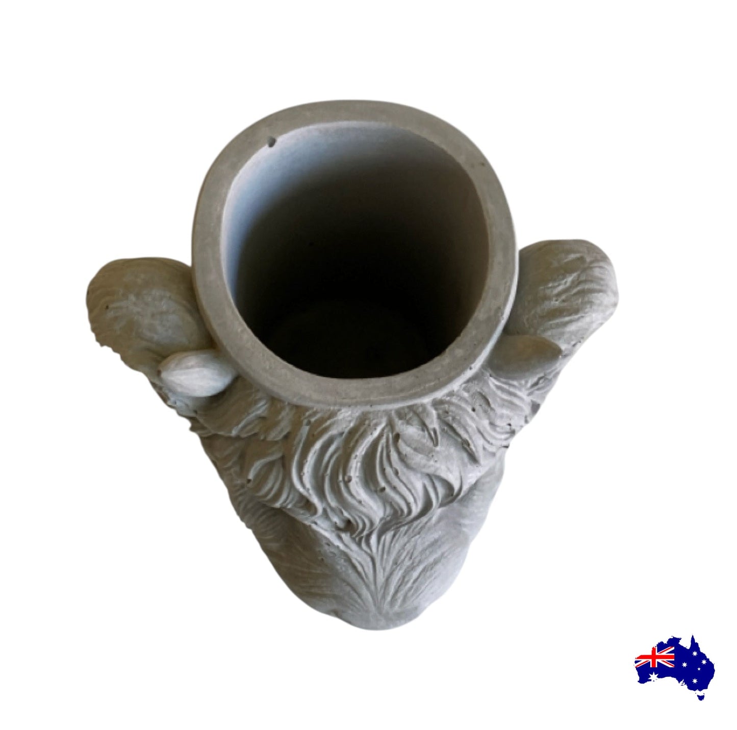 Planter Pot Highland Cow Aussie Handmade Concrete