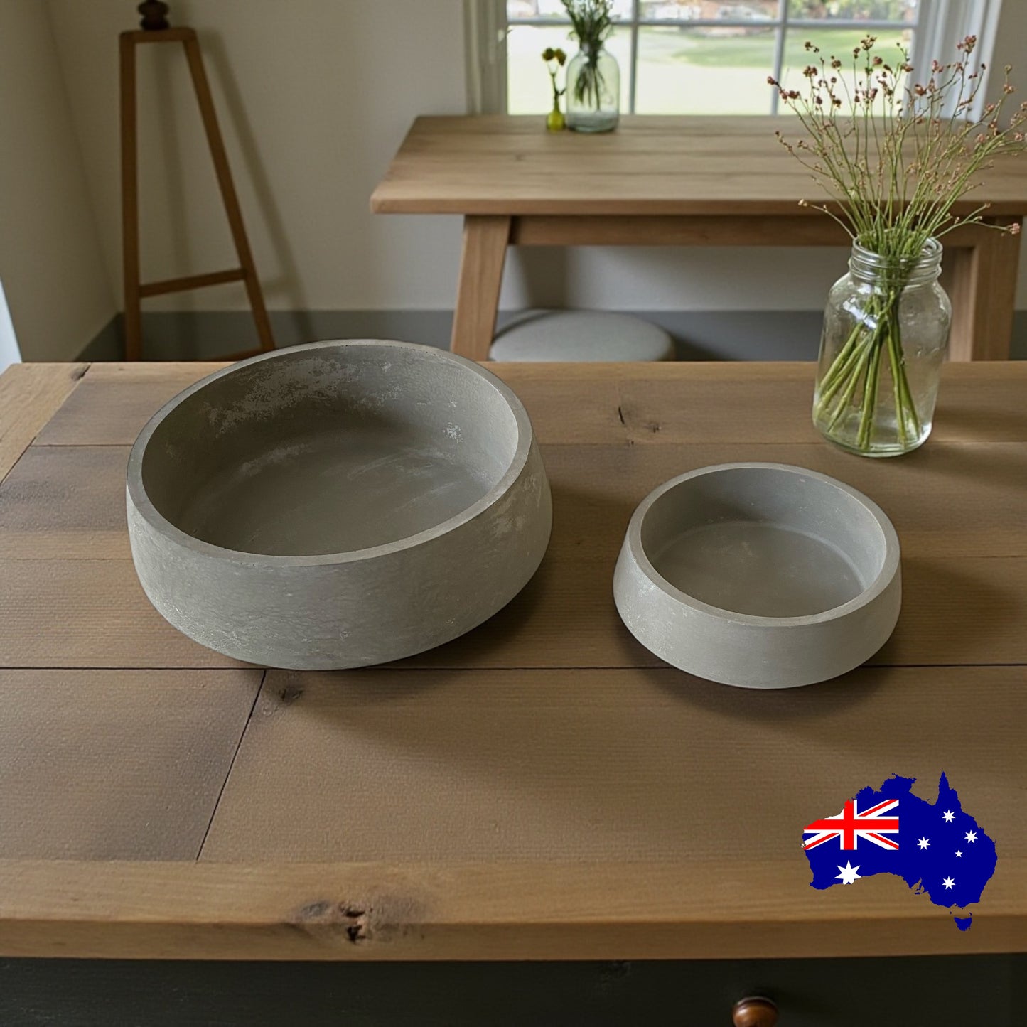 Planter Pot Dish Round Aussie Handmade Concrete