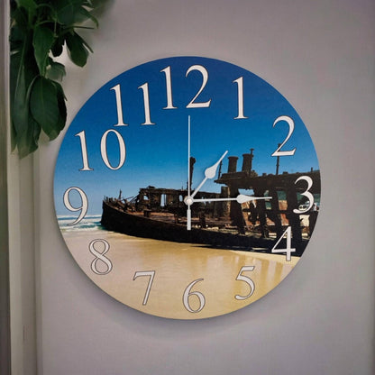 Clock Wall Fraser Island K'gari Maheno Aussie Made - The Renmy Store Homewares & Gifts 