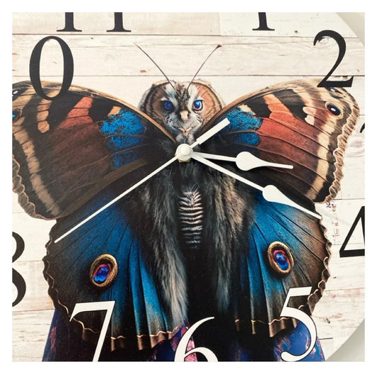 Clock Wall Butterfly Vintage Retro Aussie Made - The Renmy Store Homewares & Gifts 