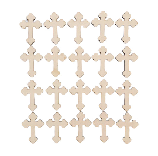 Cross Crosses Set of 20 5.5cm MDF Shape DIY Raw Cut Out Art Craft - The Renmy Store Homewares & Gifts 