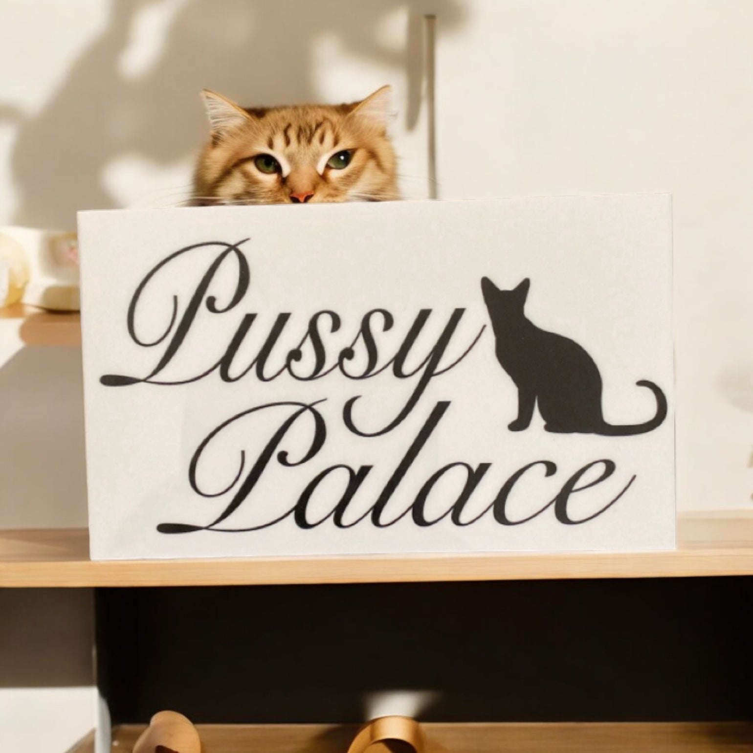 Pussy Palace Cat Kitty House Sign - The Renmy Store Homewares & Gifts 