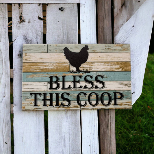 Bless This Coop Chicken Sign - The Renmy Store Homewares & Gifts 