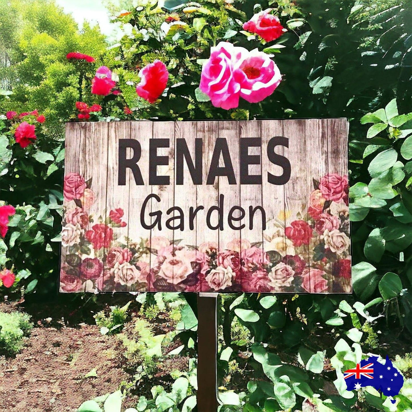 Floral Garden Rose Personalised Custom Sign - The Renmy Store Homewares & Gifts 