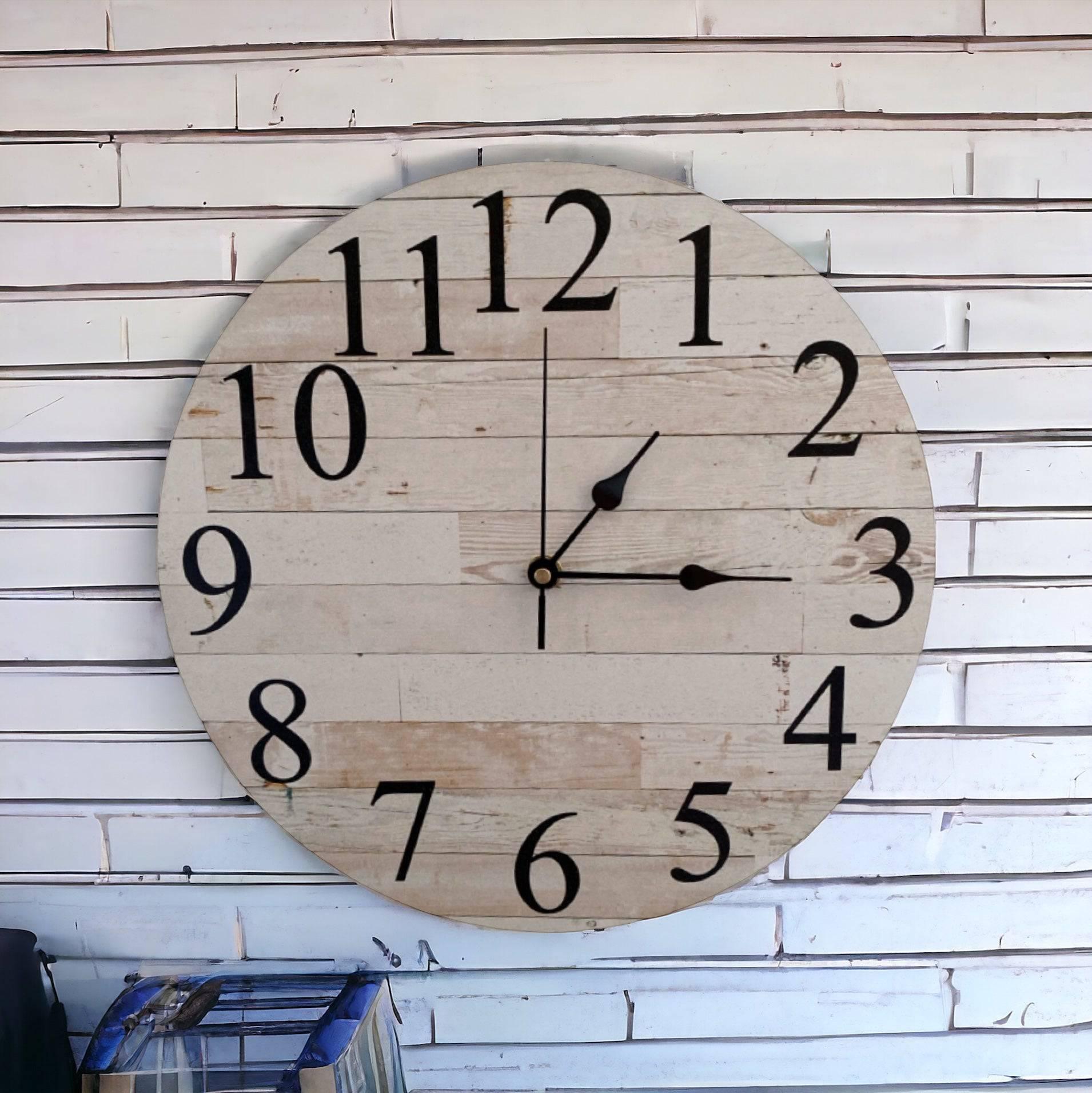 Clock Wall Rustic Wood Aussie Made - The Renmy Store Homewares & Gifts 