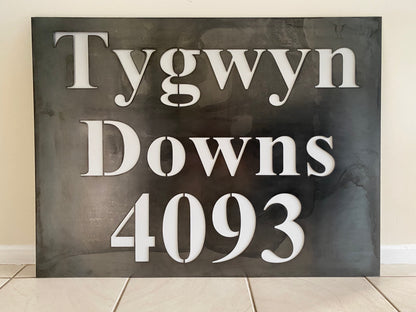 Custom Property Street House Sign - Personalised Rusty Metal Steel Sign - Australian Made