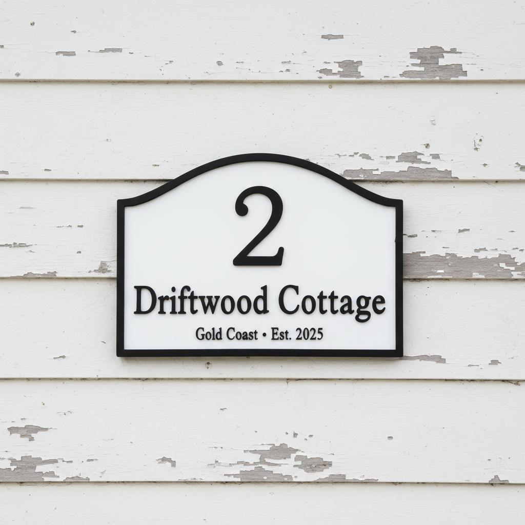Beach House Custom Timber Sign Range - Personalised Coastal Address - Australian Made