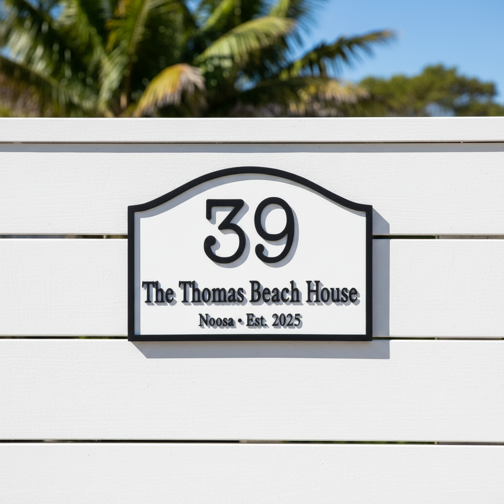 Beach House Custom Timber Sign Range - Personalised Coastal Address - Australian Made