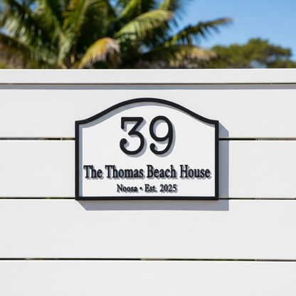 Beach House Custom Timber Sign Range - Personalised Coastal Address - Australian Made