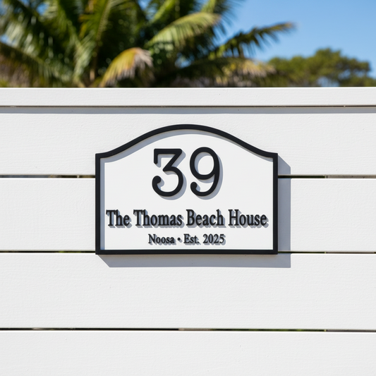 Beach House Custom Timber Sign Range - Personalised Coastal Address - Australian Made