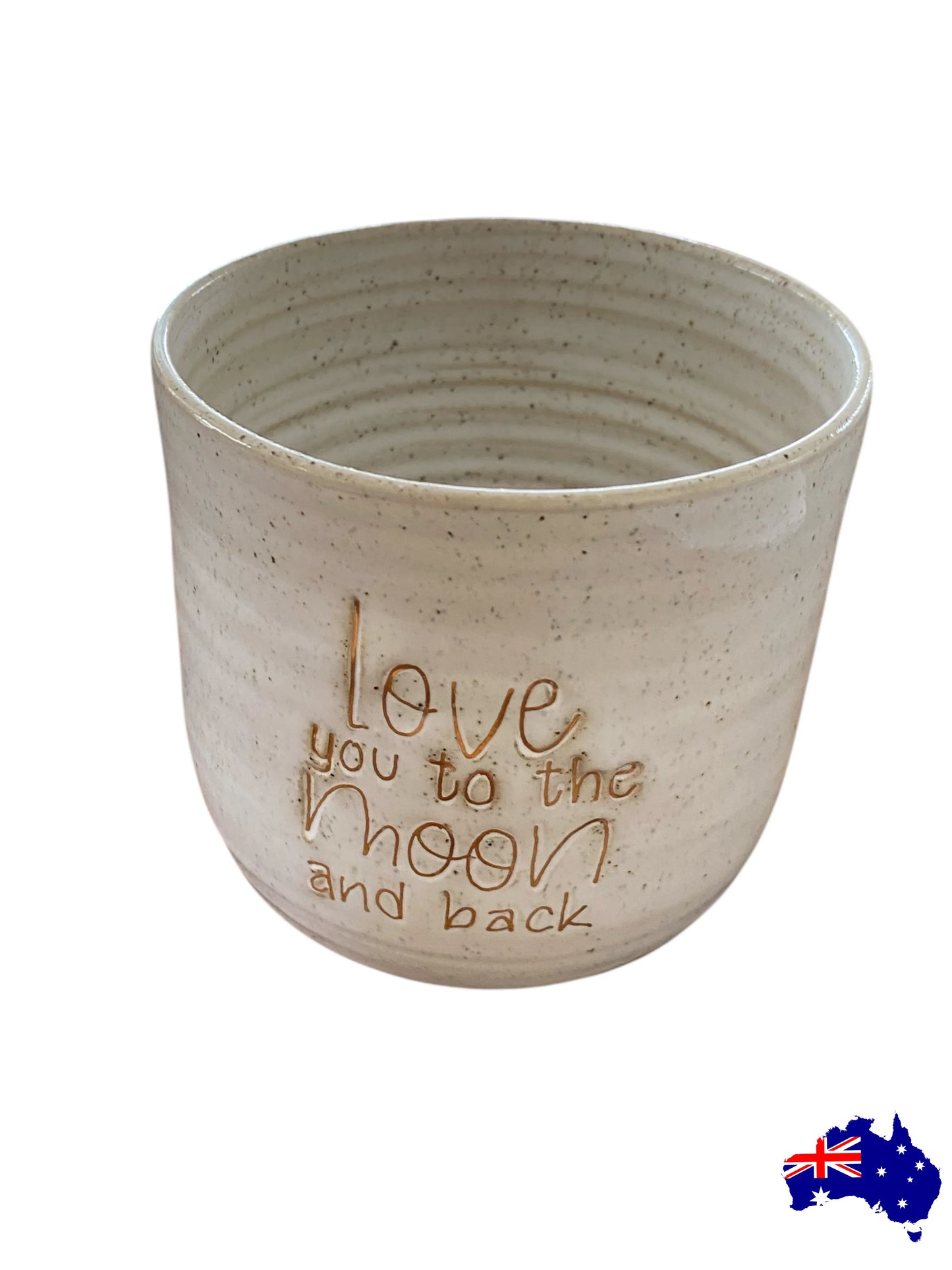 Mug Cup Love You Moon and Back Pottery Ceramic Aussie Made