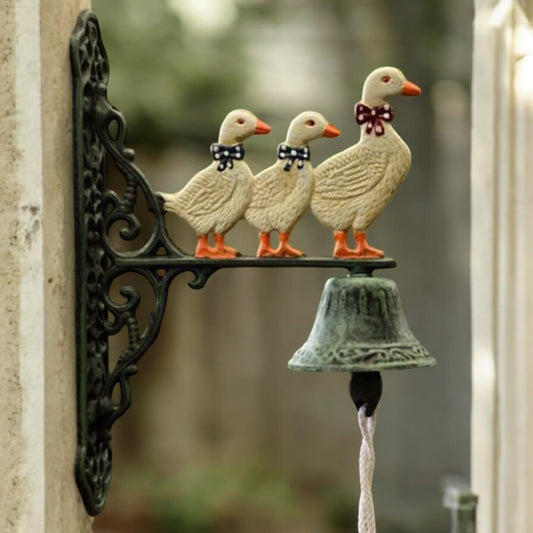 Door Bell Duck Family Country Cast Iron - The Renmy Store Homewares & Gifts 