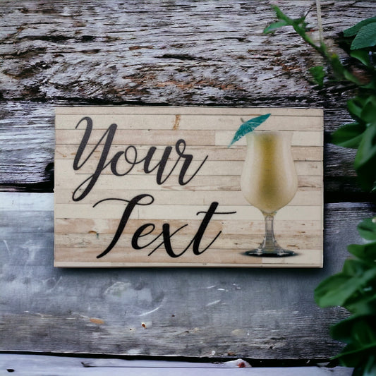 Tropical Cocktail Rustic Custom Personalised Sign - The Renmy Store Homewares & Gifts 