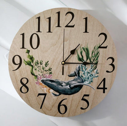 Clock Wall Whale Beach Shell Coastal Aussie Made - The Renmy Store Homewares & Gifts 