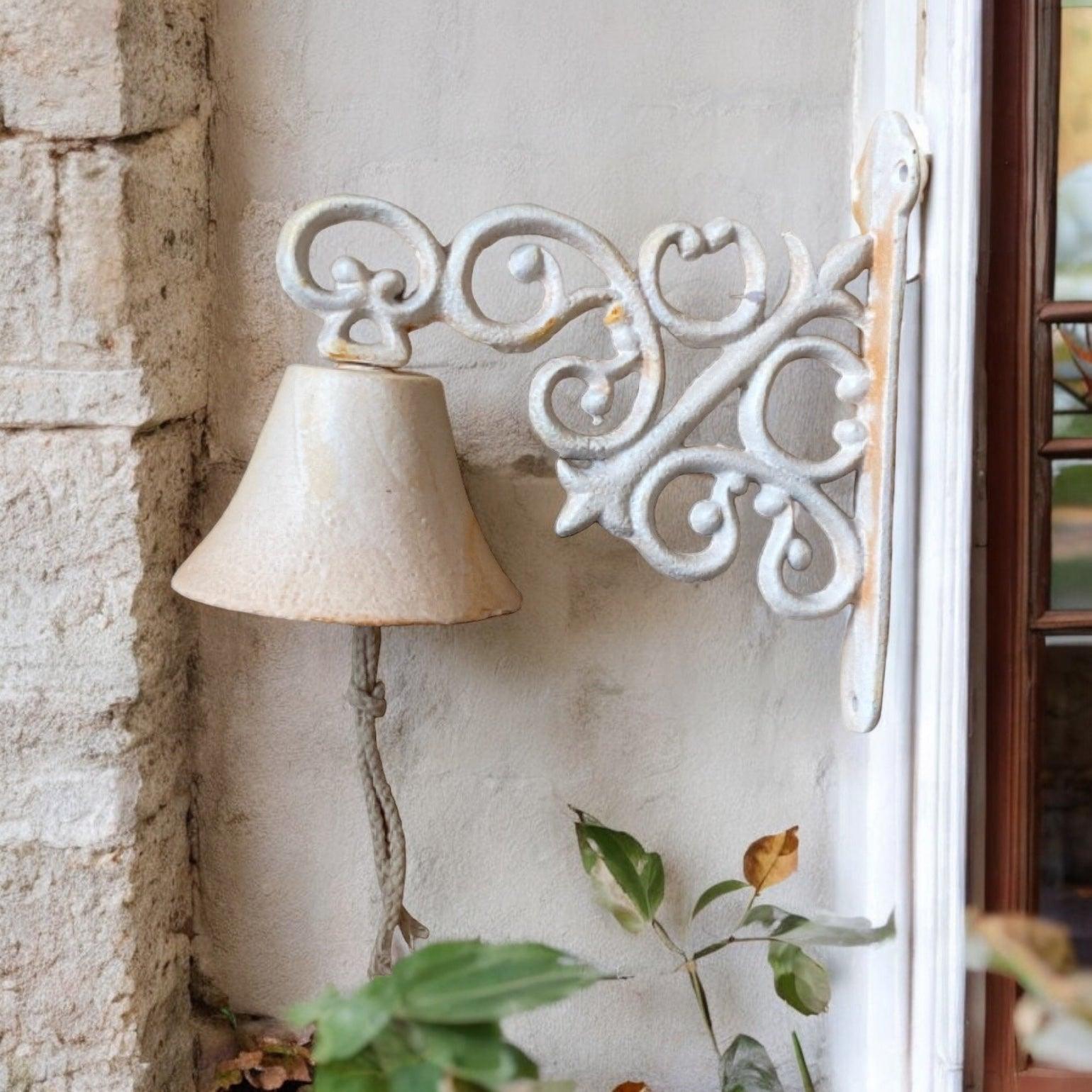 Door Bell Rustic White Scroll Cast Iron - The Renmy Store Homewares & Gifts 