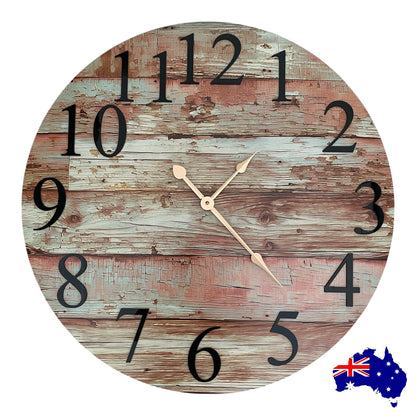 Gold Timber Wall Clock Limited Edition Raised Numbers Large 60cm | Aussie Made