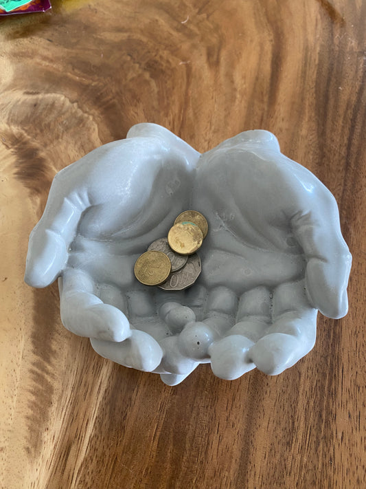 Hands Hand Planter Keys Candle Holder Handmade Concrete Decor