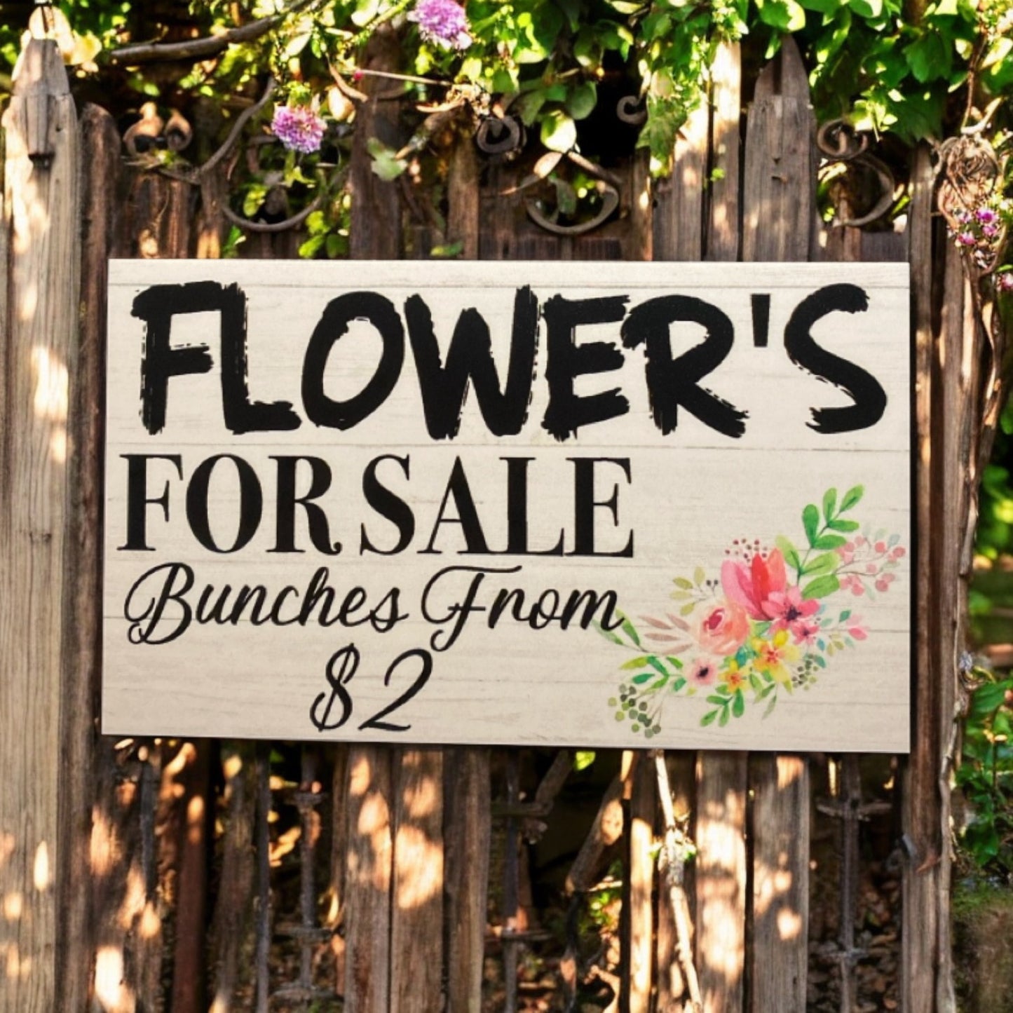 Flowers For Sale Farm Road Stall Custom Homesteading Sign - The Renmy Store Homewares & Gifts 