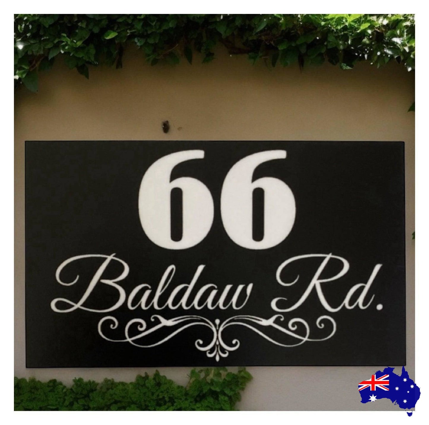 Personalised Street Number Address Letter Box White Black House Custom Sign - The Renmy Store Homewares & Gifts 