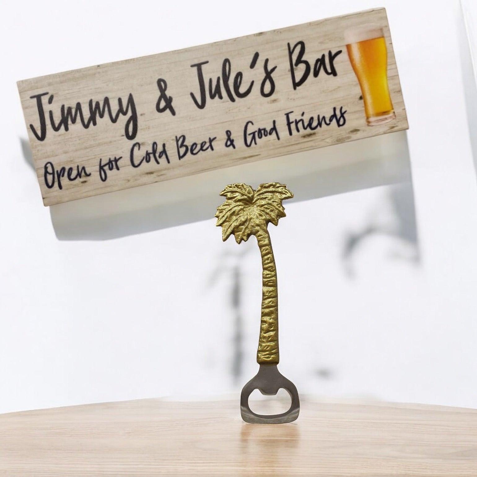 Personalised Bar Sign and Bottle Opener Gift Set - The Renmy Store Homewares & Gifts 