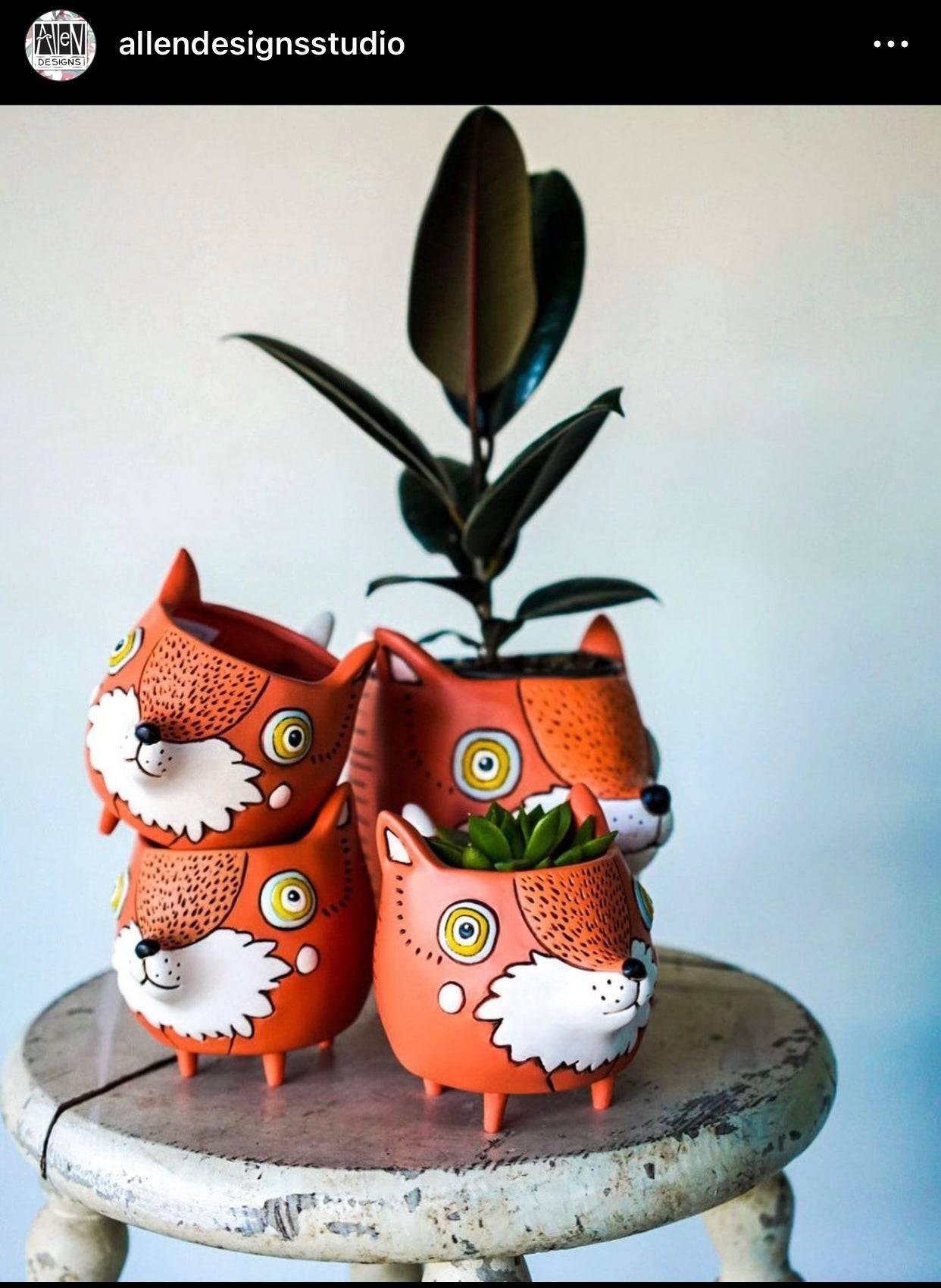 Fox Funky Pot Plant - The Renmy Store Homewares & Gifts 