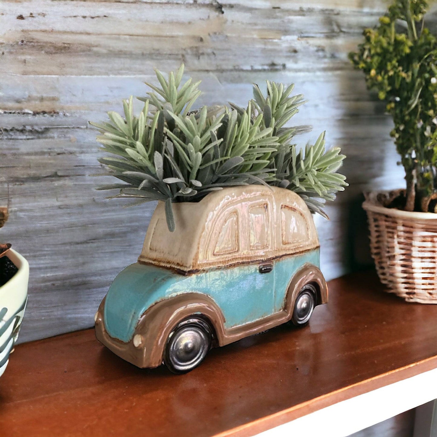 Beetle VW Funky Pot Plant Planter Blue - The Renmy Store Homewares & Gifts 