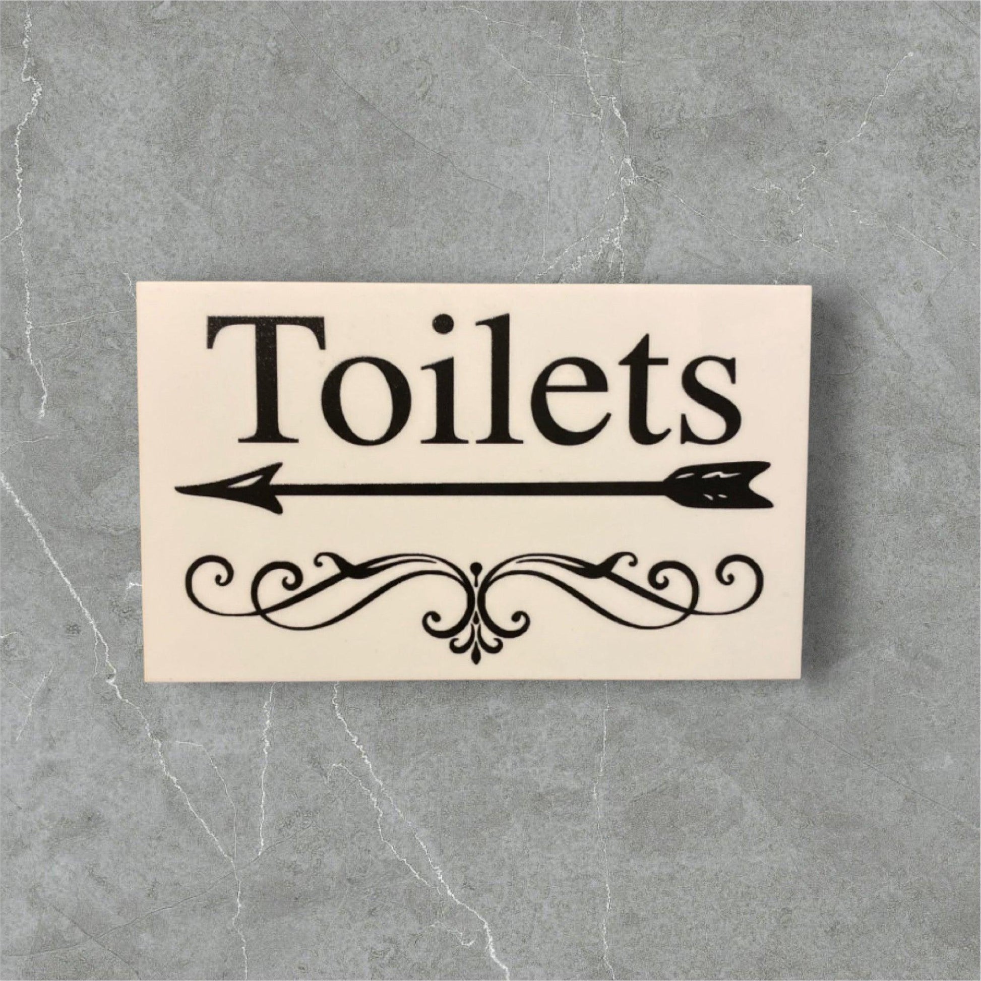 Toilets Toilet Wall Door Right Left Arrow Sign - The Renmy Store Homewares & Gifts 