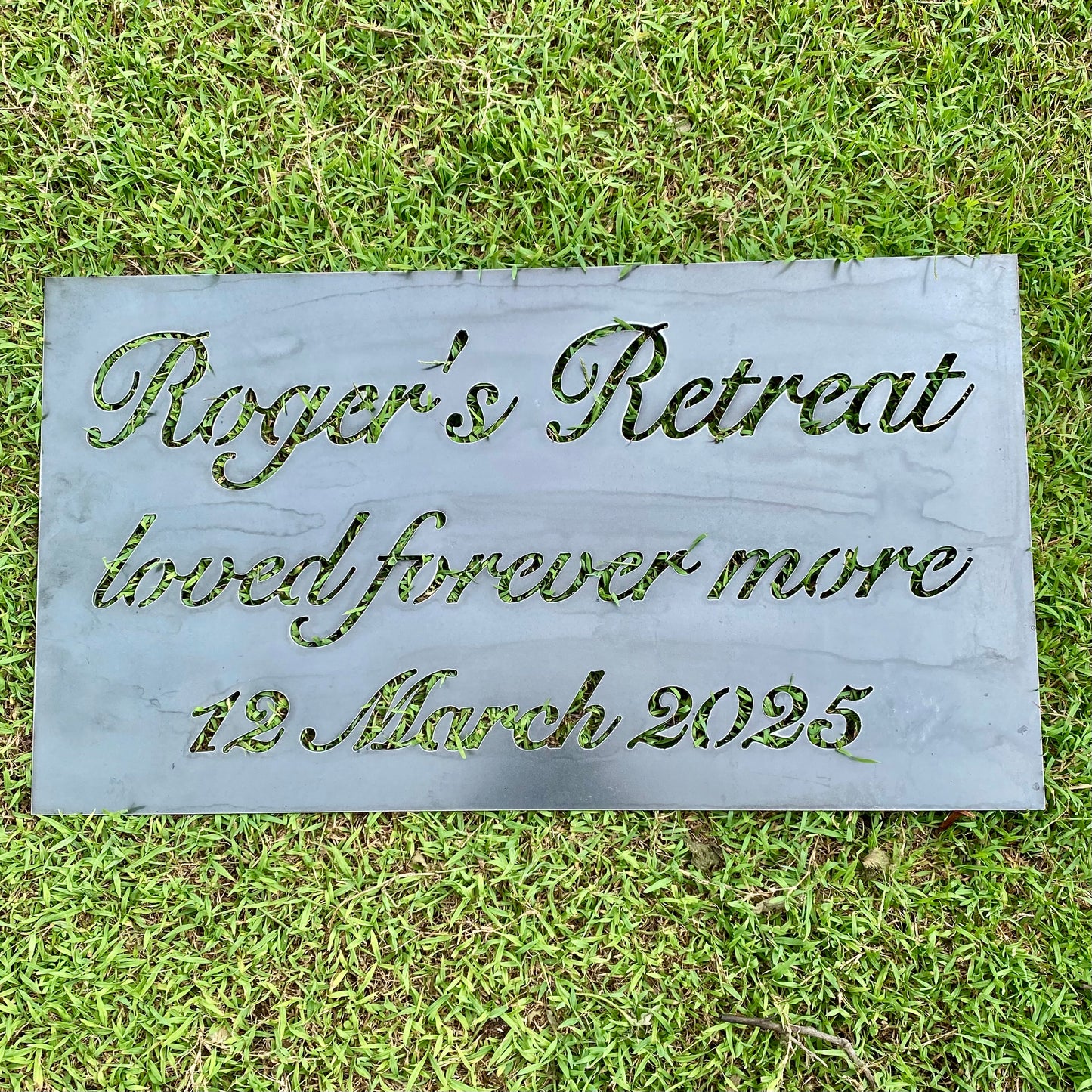 Custom Retreat Property Sign - Personalised Rusty Metal Steel Sign - Australian Made