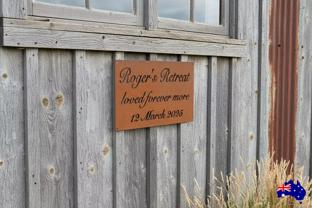 Rustic Retreat Sign Custom Retreat Property Sign - Rusty Metal Steel - Australian Made ...