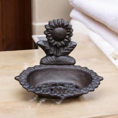 Soap Dish Cast Iron Sunflower