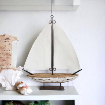 Sailing Boat Nautical Natural Coastal - The Renmy Store Homewares & Gifts 