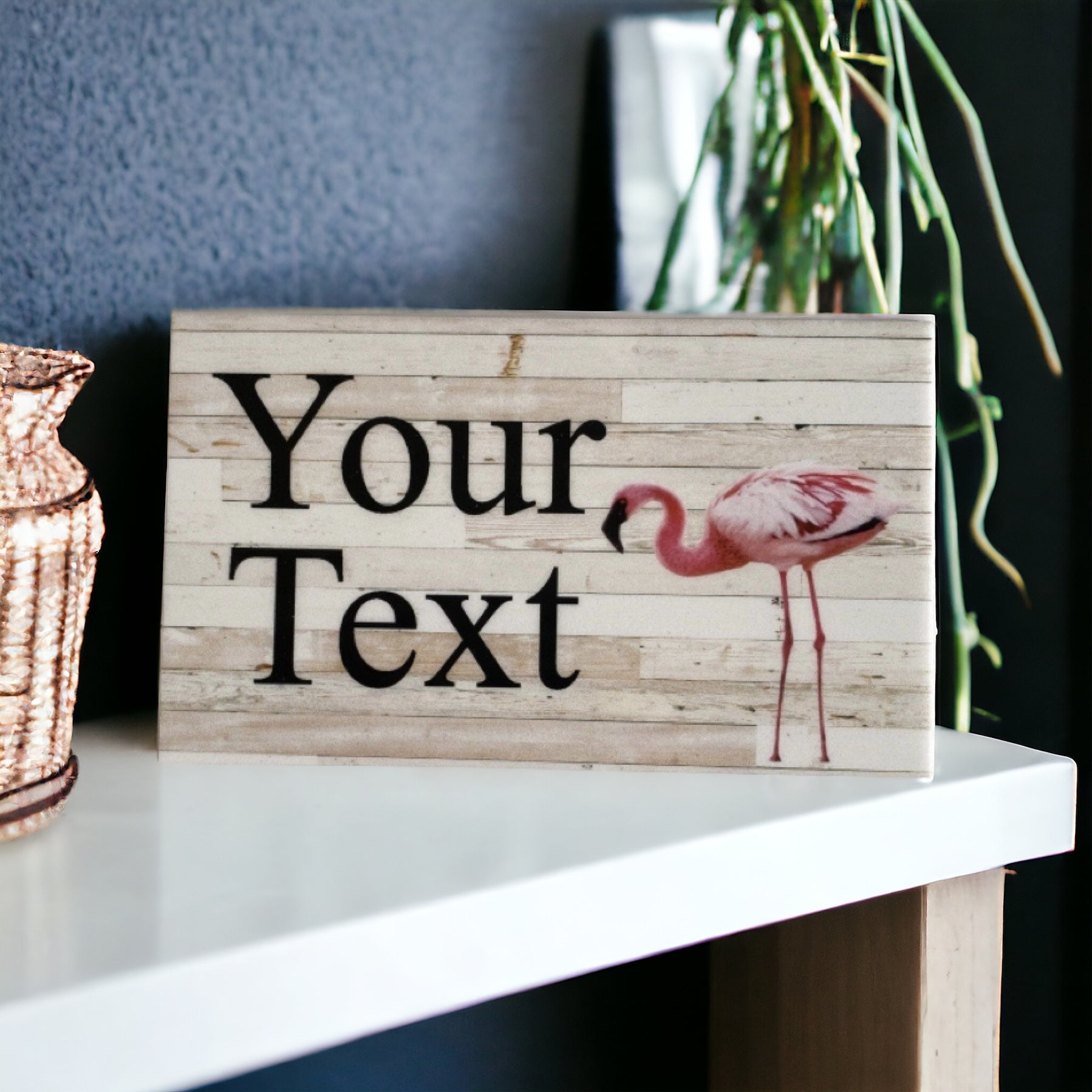 Flamingo Pink Custom Personalised Sign - The Renmy Store Homewares & Gifts 
