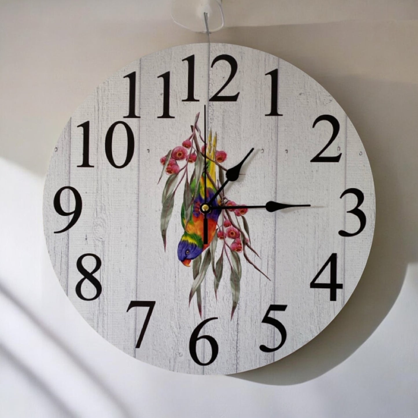 Clock Wall Lorikeet Lorie Bird Parrot Aussie Made