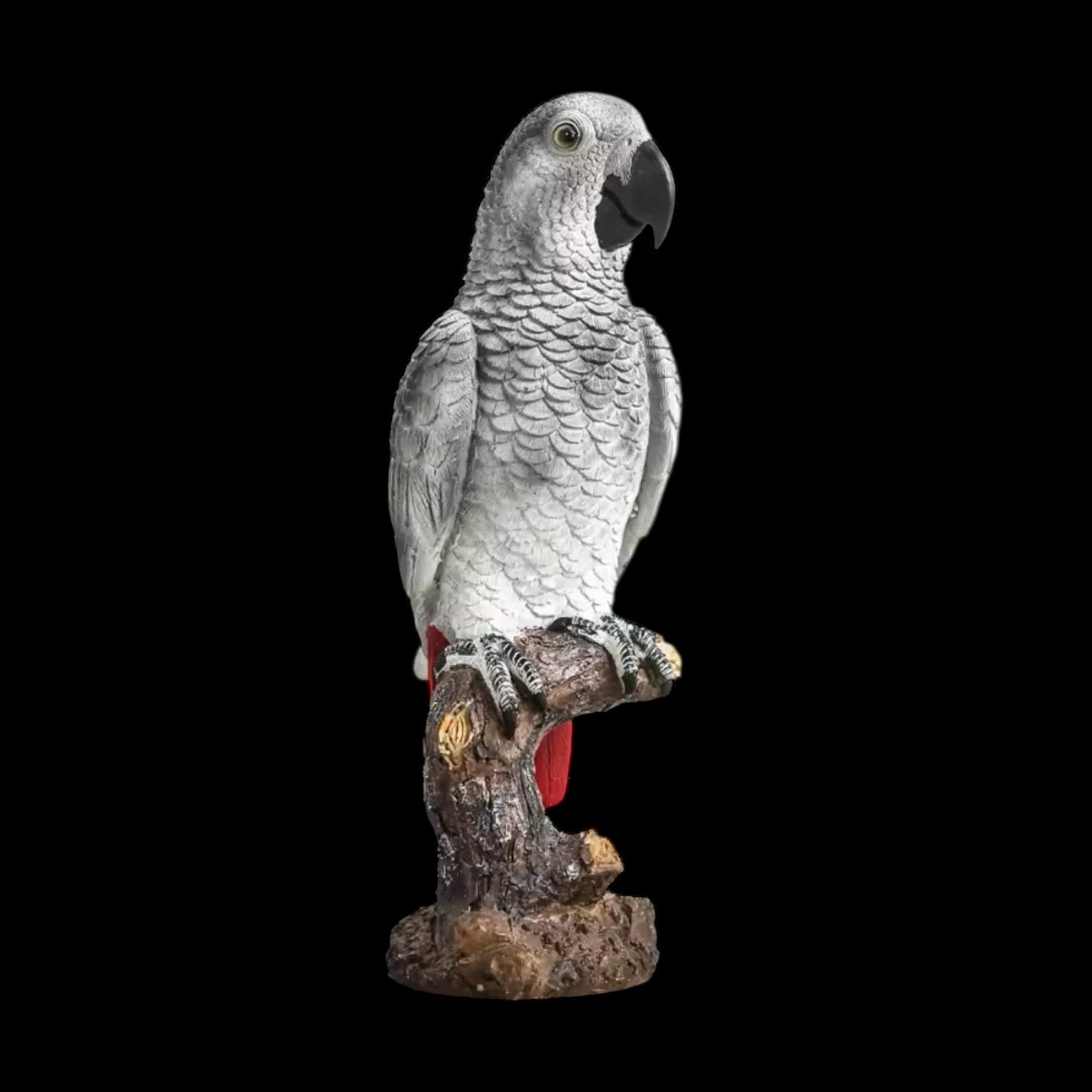 Parrot Grey with Red Tail Ornament