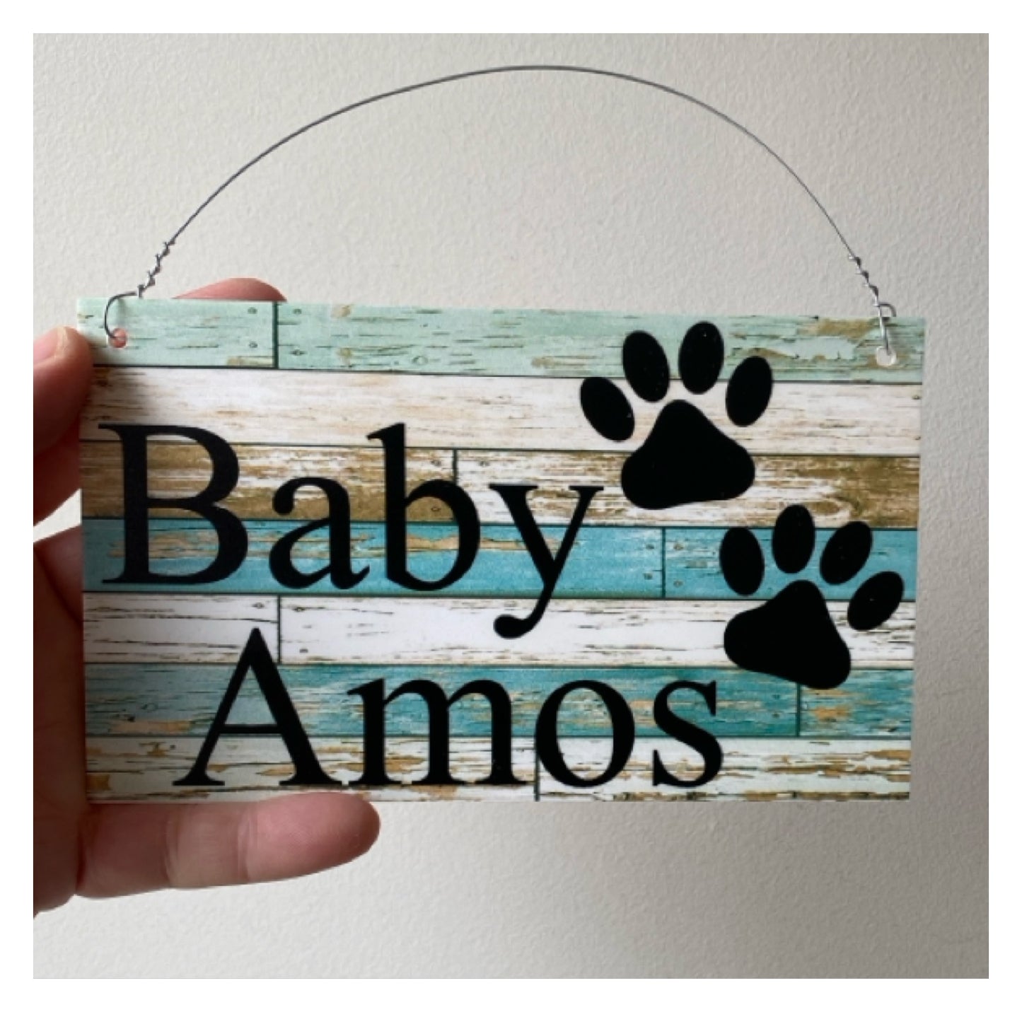 Dog Cat Paws Pet Blue Custom Sign - The Renmy Store Homewares & Gifts 
