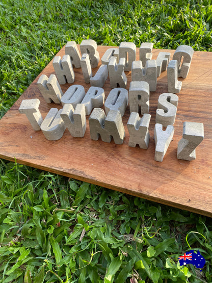 Letter Alphabet Rustic Aussie Handmade Concrete