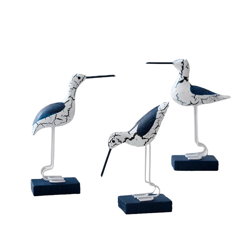 Bird Ocean Coastal Set of 3 Navy Blue