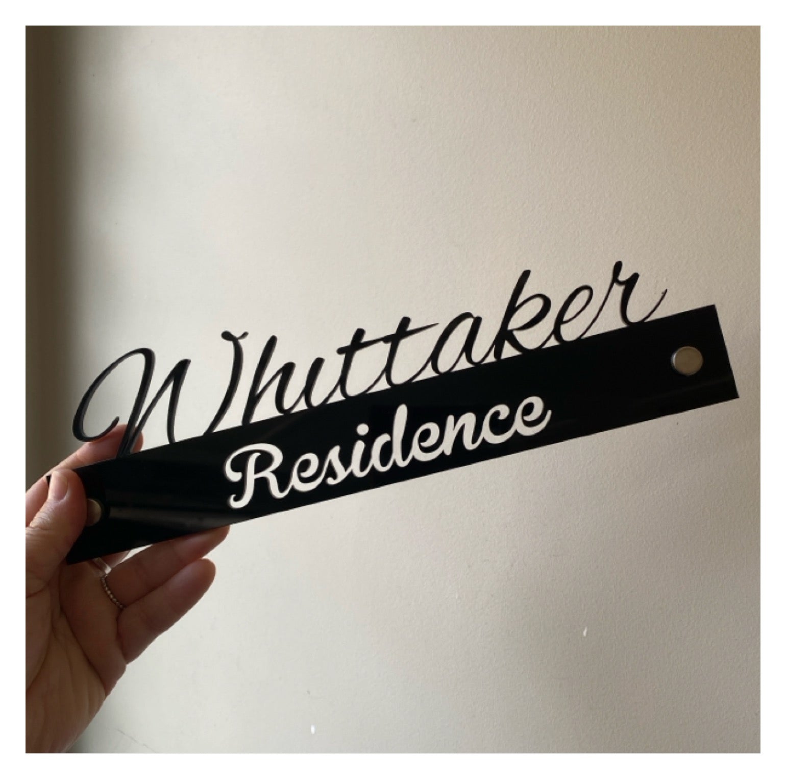 Personalised Residence Family Surname Black House Custom Script Sign - The Renmy Store Homewares & Gifts 