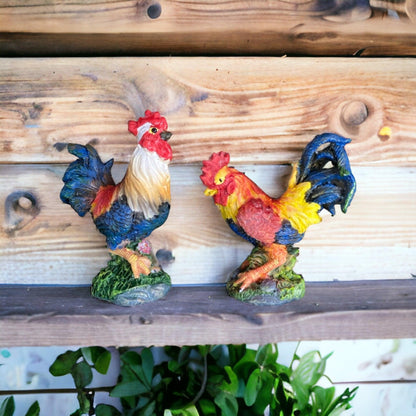 Rooster Farm Country Set of 2 Ornament 9cm - The Renmy Store Homewares & Gifts 