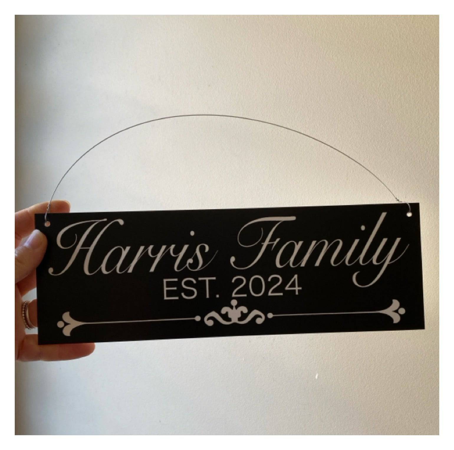 Family Name Custom Personalised Vintage Black Sign - The Renmy Store Homewares & Gifts 