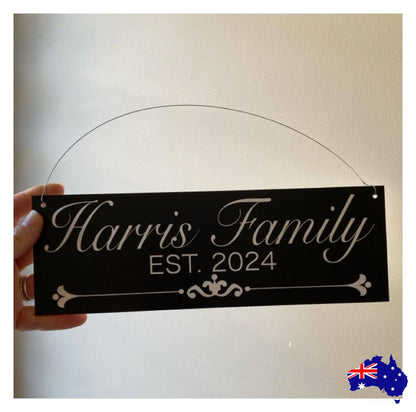 Family Name Custom Personalised Vintage Black Sign - The Renmy Store Homewares & Gifts 