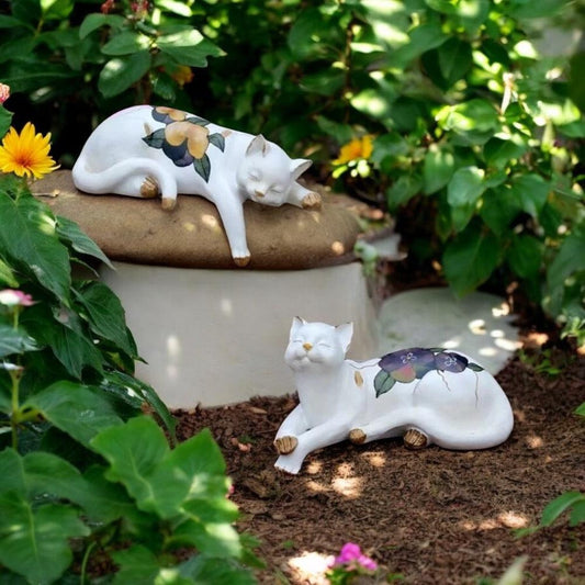 Cat Sleeping Home Garden Ornament