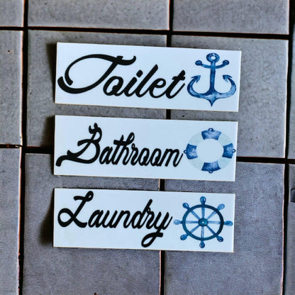 Nautical Boat Door Room Sign Toilet Laundry Bathroom - The Renmy Store Homewares & Gifts 