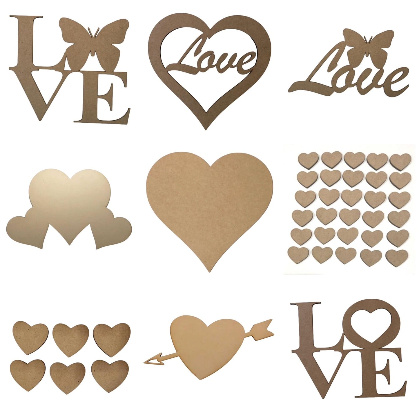 Heart Love Hearts Art Craft Mosaic Wooden MDF DIY - The Renmy Store Homewares & Gifts 