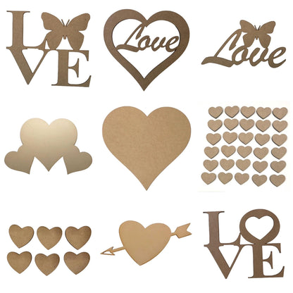 Heart Love Hearts Art Craft Mosaic Wooden MDF DIY - The Renmy Store Homewares & Gifts 