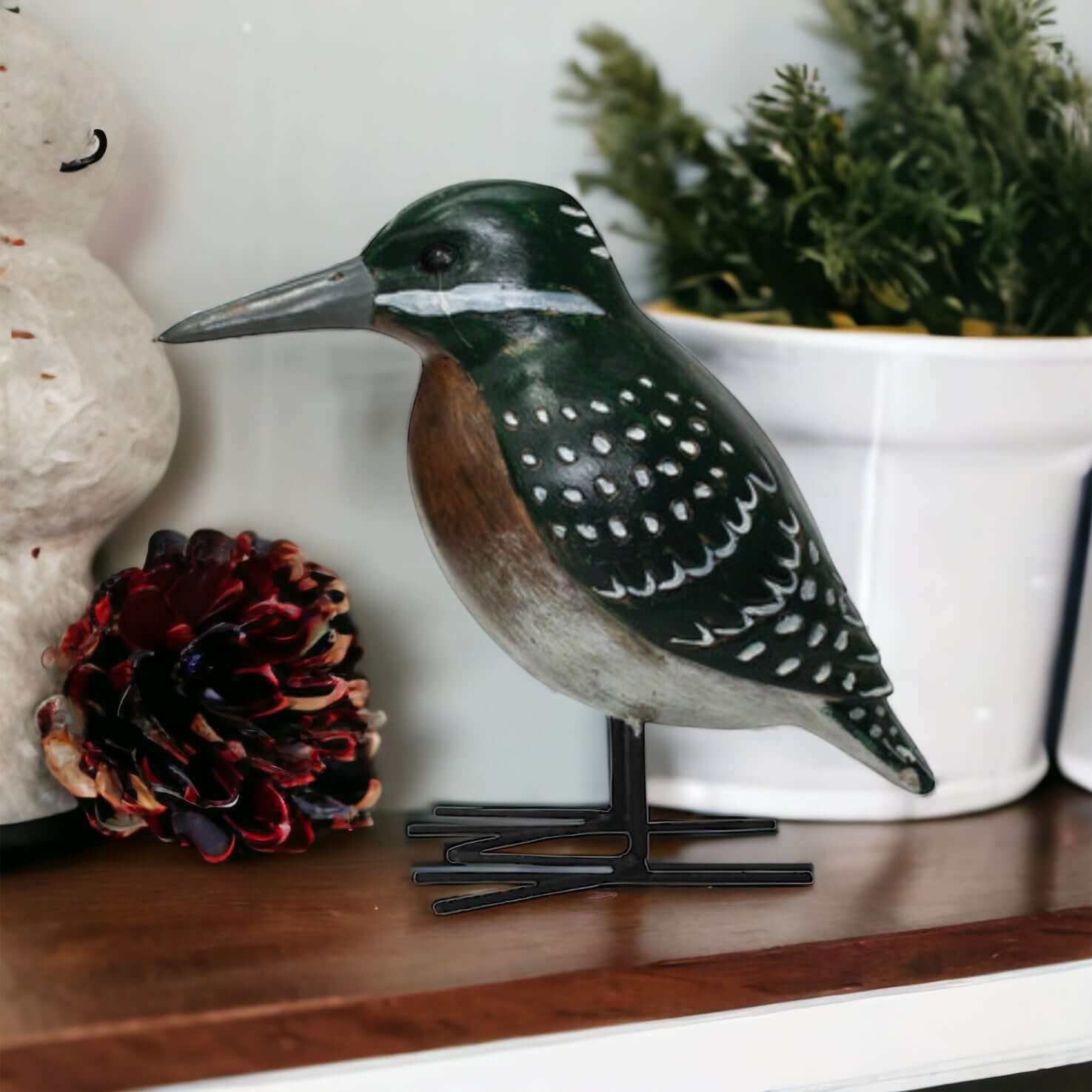 Bird Kingfisher King Natural Ornament - The Renmy Store Homewares & Gifts 