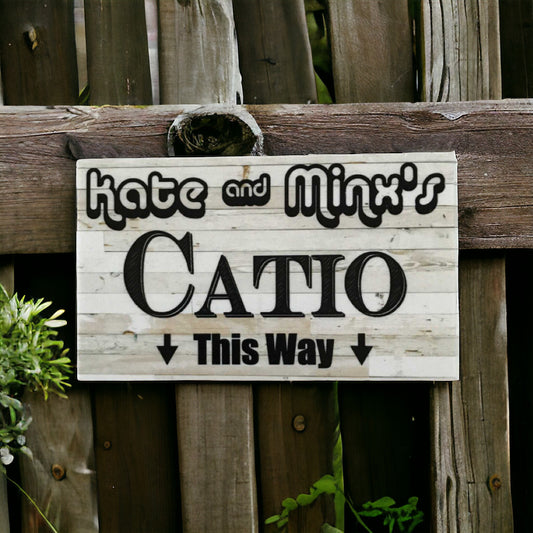 Cat Catio Enclosure Run Custom Personalised Name Sign - The Renmy Store Homewares & Gifts 