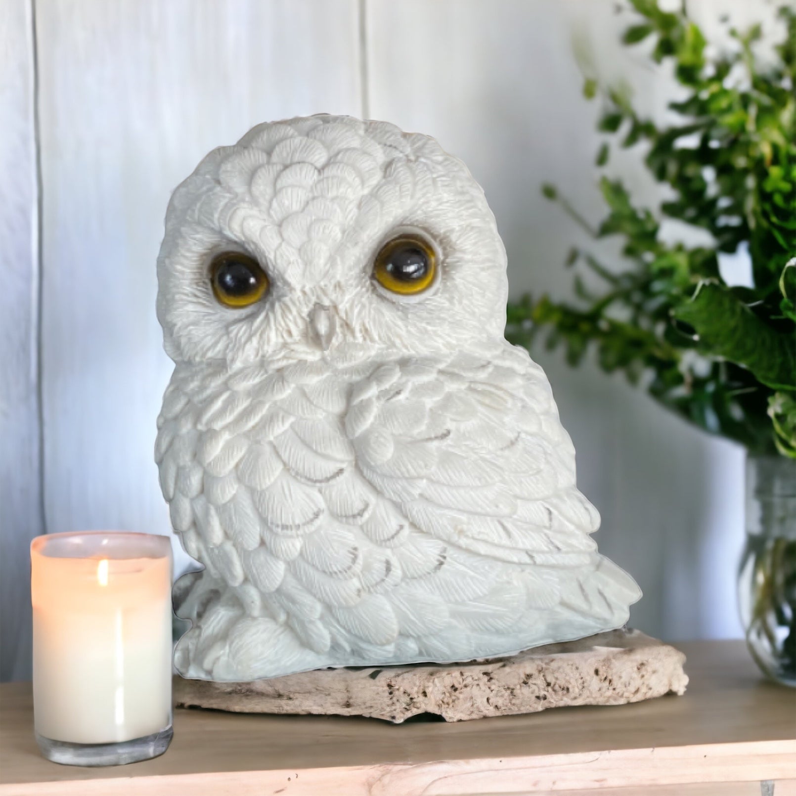 Owl Realistic Bird Ornament White - The Renmy Store Homewares & Gifts 
