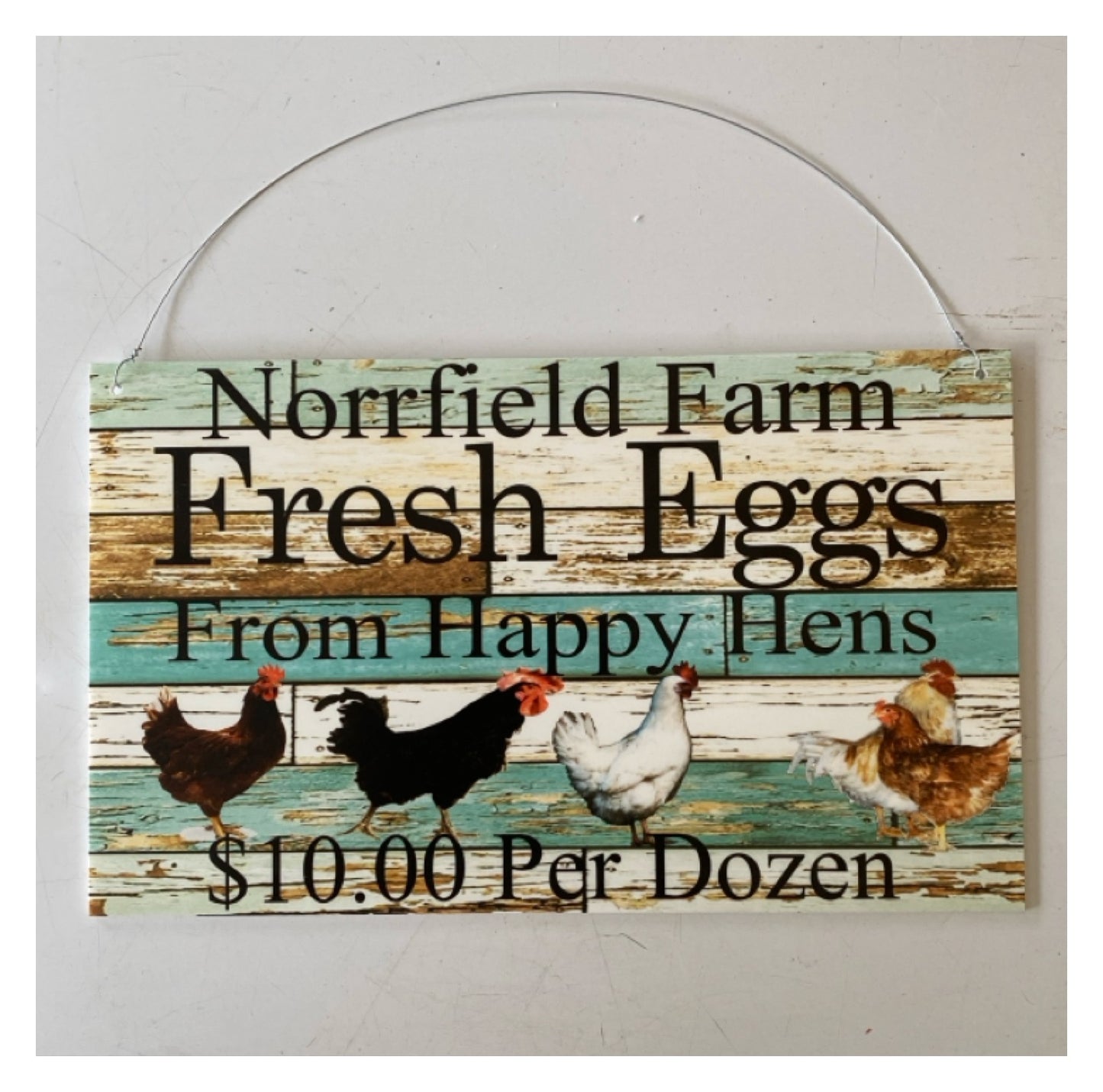 Fresh Eggs From Happy Chickens Custom Personalised Sign