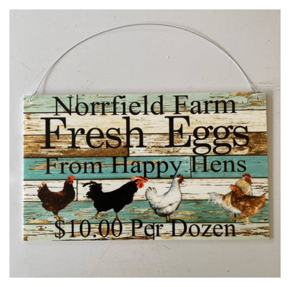 Fresh Eggs From Happy Chickens Custom Personalised Sign